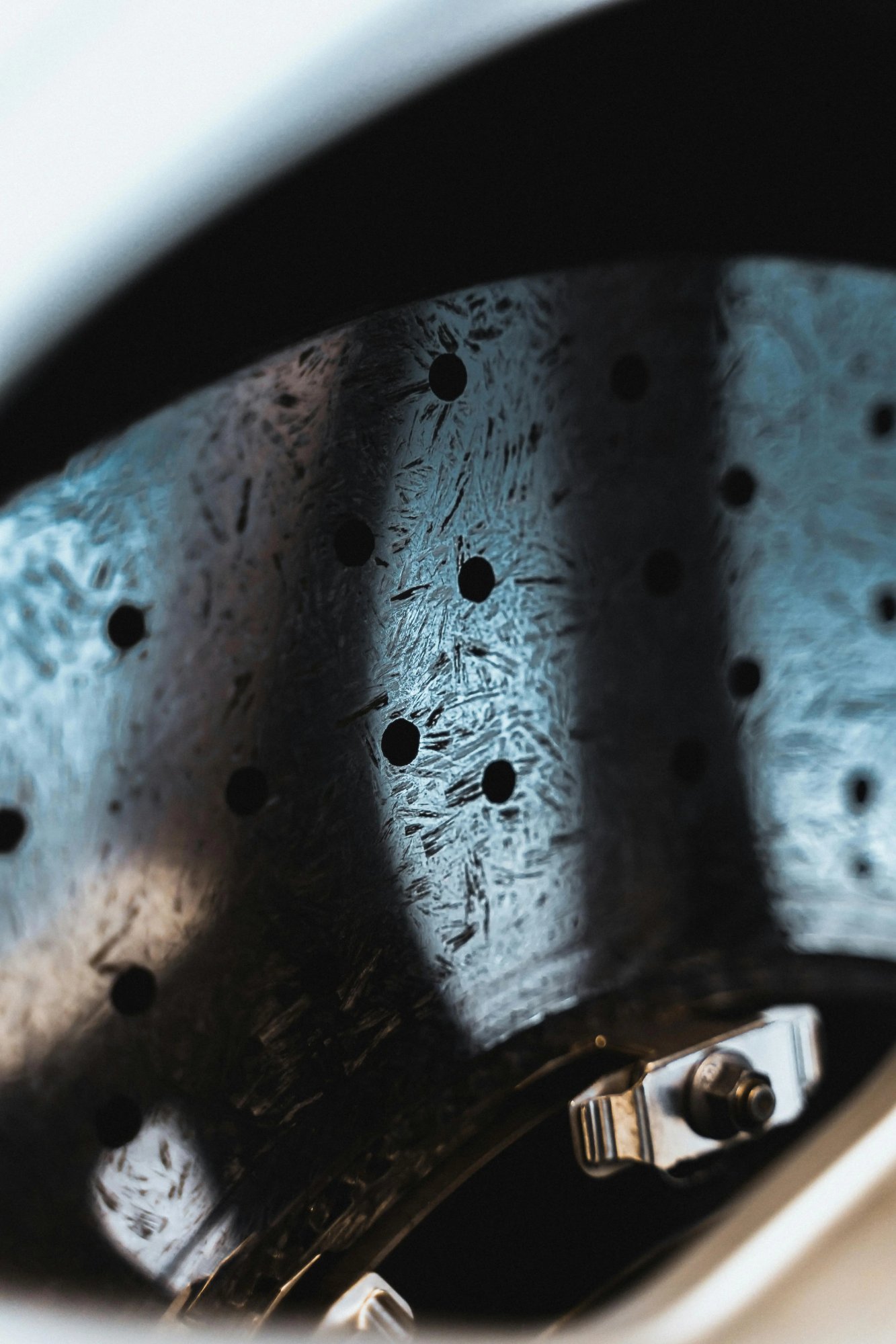 Worn brake rotor close-up